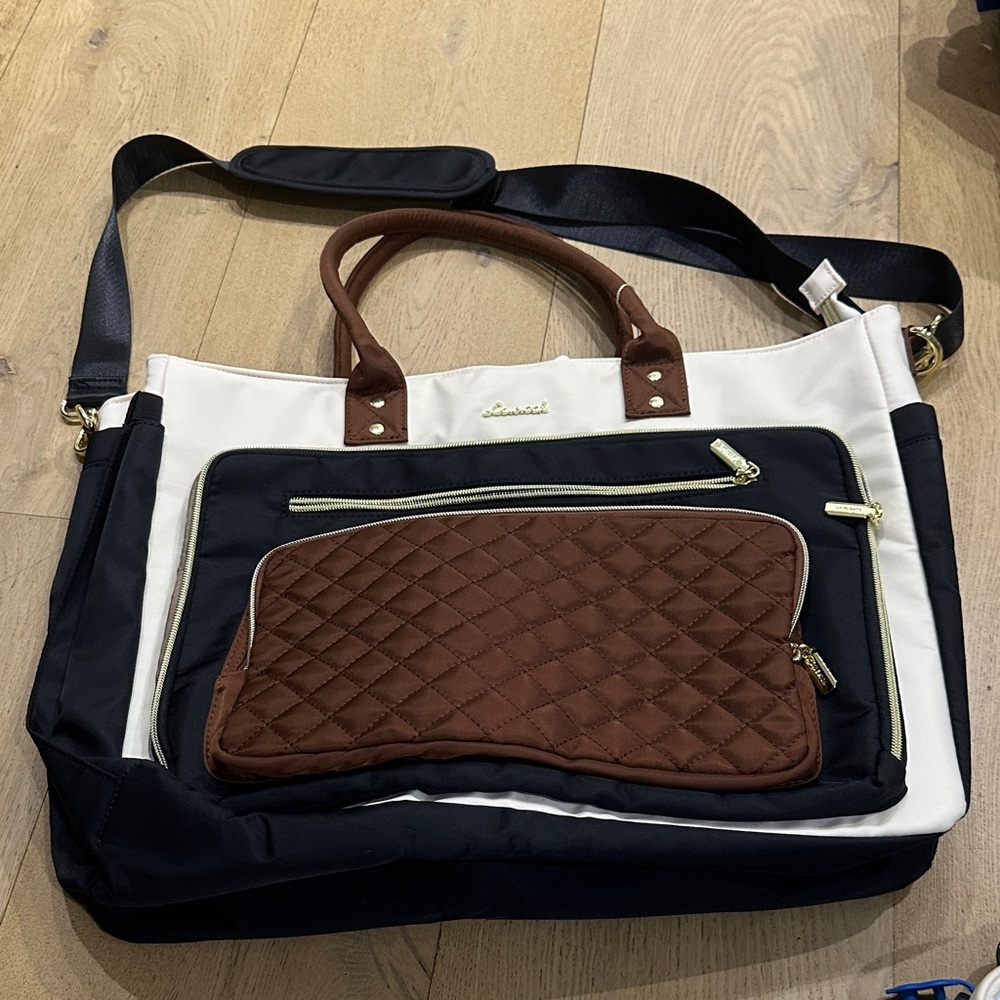 Black and Brown Quilted Tote Bag